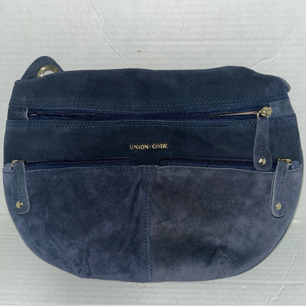 UNION CODE SOFT NAVY LEATHER SHOULDER UNDERARM HANDBAG & PURSE BAG New